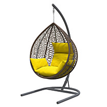 Кресло подвесное Бароло, коричневый/желтый