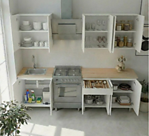 Кухня 1800 белый открытая