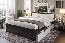 Кровать Гармония с ящиками 1200, венге/дуб белфорт