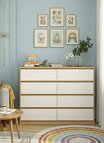 Комод 1200/8 ящиков дуб сонома/белый