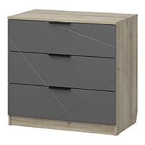 Комод Рикко 80-48 3 ящика дуб серый/меццола