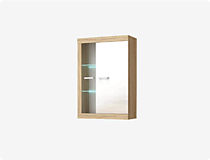 Шкаф-витрина Соната ВНС-800 навесная, дуб сонома светлый/белый глянец