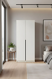 Шкаф Лион 2-х створчатый со штангой белый