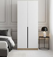 Шкаф Лион 2-х створчатый со штангой сонома/белый