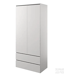 Шкаф Прайм 2-х створчатый с ящиками белый