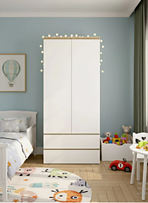 Шкаф Прайм 2-х створчатый с ящиками дуб сонома/белый