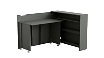Стол письменный LUIS серый графит открытый