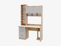 Стол компьютерный ПКС-5, дуб сонома/белый глянец