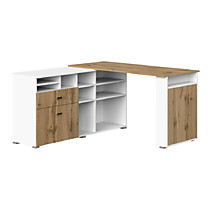 Стол письменный угловой Вилли 140-140 белый/дуб вотан