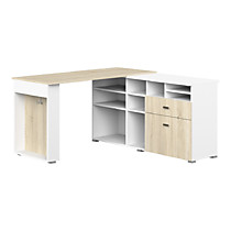 Стол письменный угловой Вилли 140-140 белый/сонома