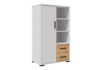 Стеллаж книжный малый Лючия, белый/дуб крафт золотой