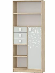 Шкаф стеллаж с дверкой и ящиками Микки