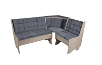 Угловая скамья Аленка-17, ясень шимо светлый/велюр серый